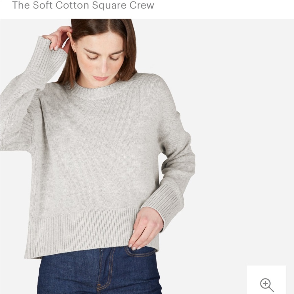 Everlane Soft Cotton Square Crew Sweater brand new